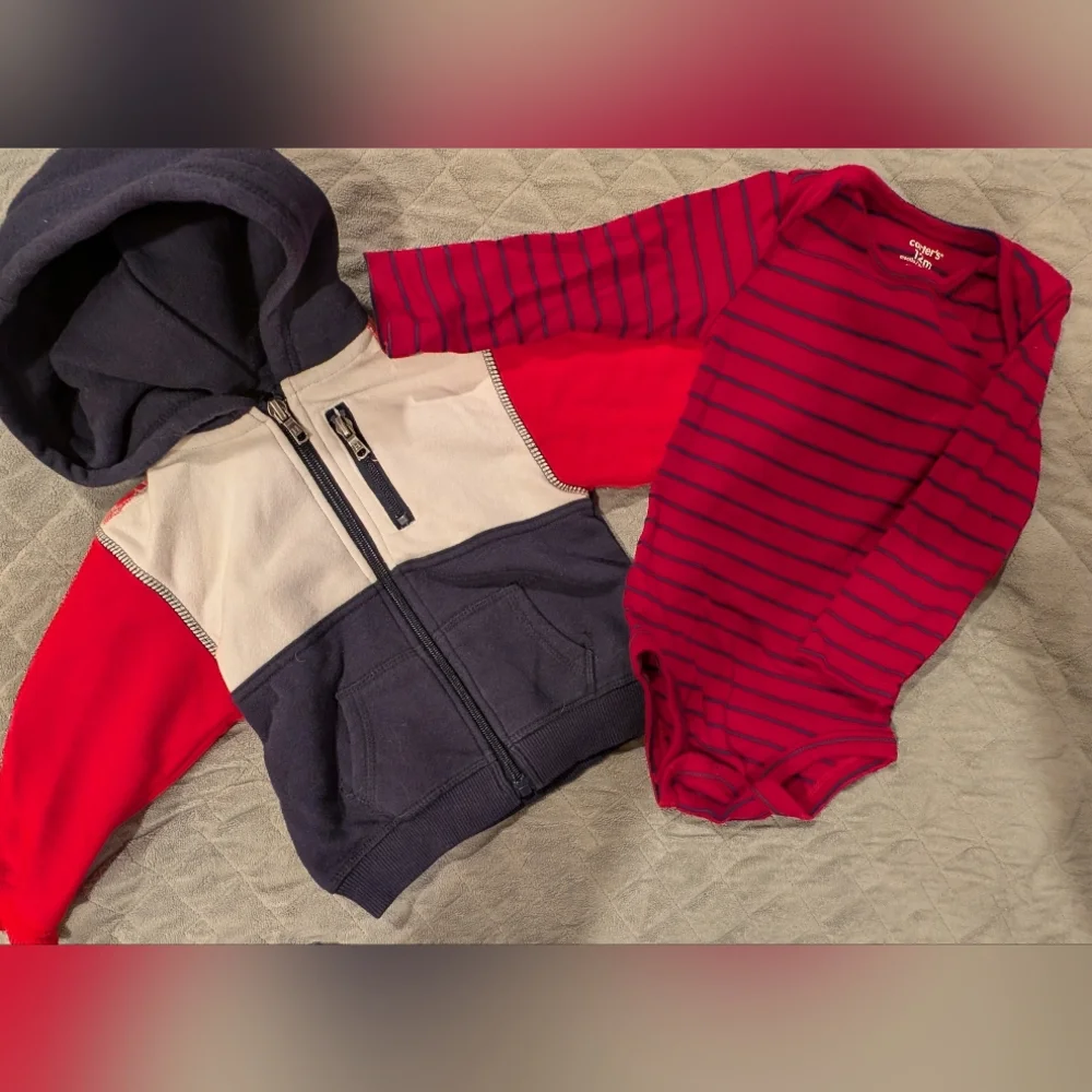 Flypaper 12M Light Blue Kids Jeans, Hoodie, And Bodysuit